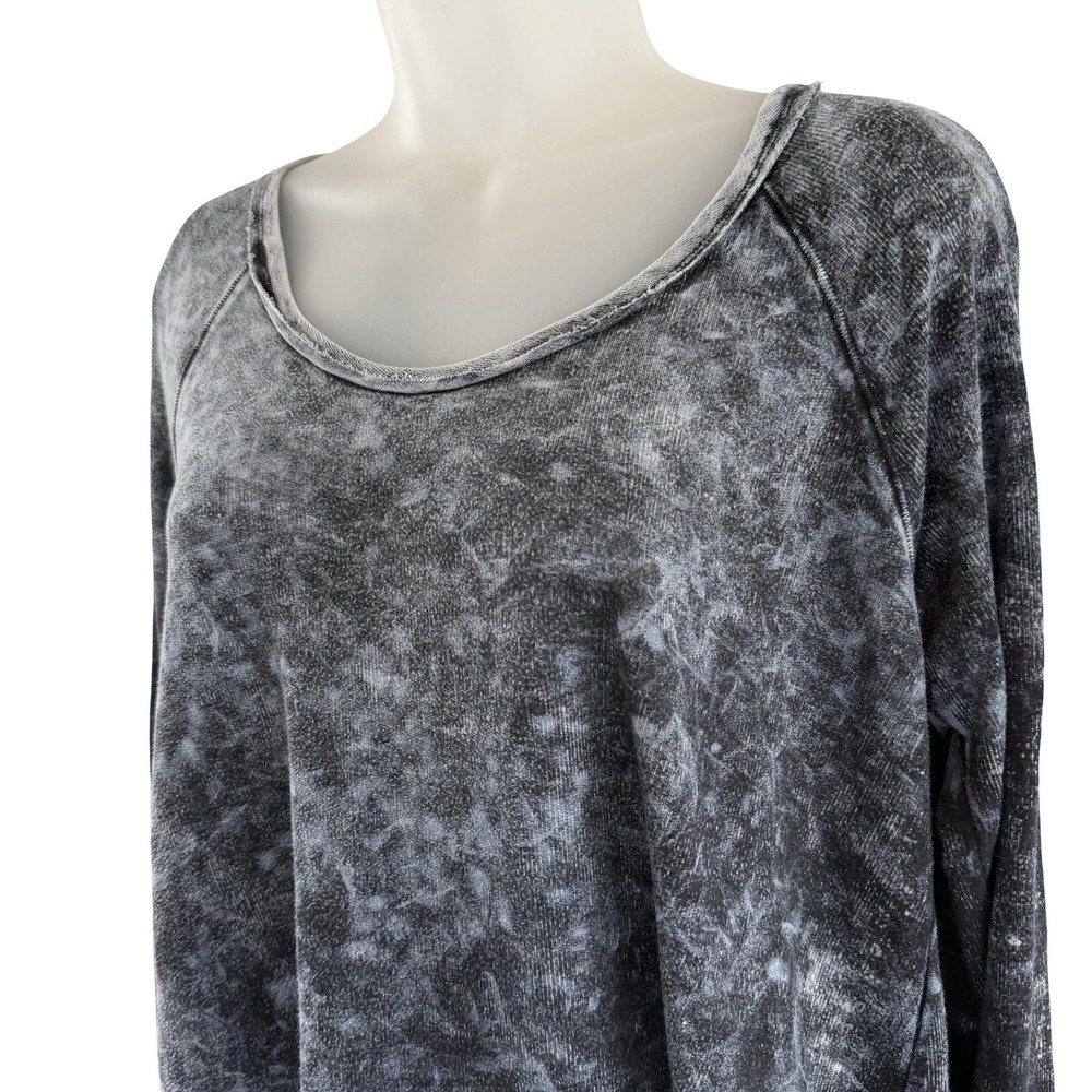 Sloane Rouge Sweater Womens Medium Gray Black Mineral Wash Long Sleeve Tunic Top - Picture 4 of 14